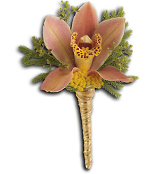 Sunset Orchid Boutonniere Cottage Florist Lakeland Fl 33813 Premium Flowers lakeland